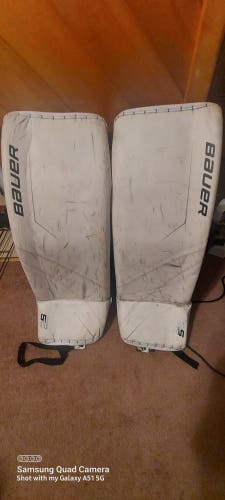 Used 32" Bauer Supreme 2S Pro Goalie Leg Pads Pro Stock
