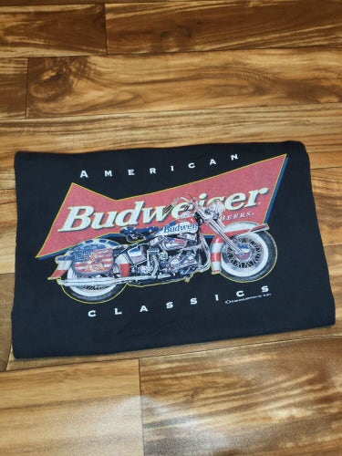 Vintage RARE 2000 Budweiser Motorcycle Classics Promo Black T Shirt Size XL