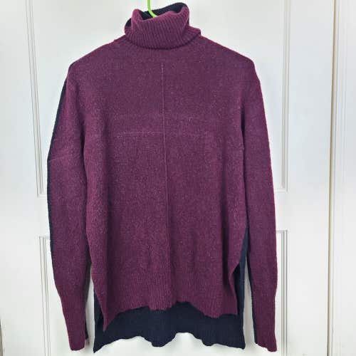 Athleta Burgundy Black Merino Wool Transit Turtleneck Sweater 500936 Size: XS