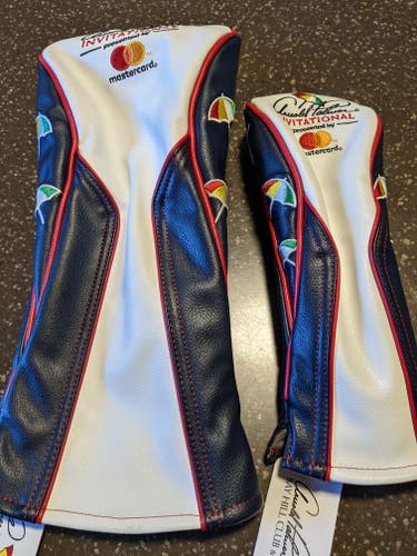 NEW Arnold Palmer Invitation by MasterCard Driver & Hybrid Headcover Set API Red White Blue
