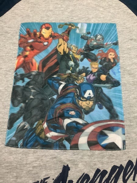 NEW MARVEL AVENGERS HOLOGRAPHIC T SHIRT BOYS XXL GREY BLUE IRON MAN CAPT Box A