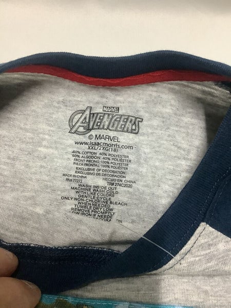 NEW MARVEL AVENGERS HOLOGRAPHIC T SHIRT BOYS XXL GREY BLUE IRON MAN CAPT Box A