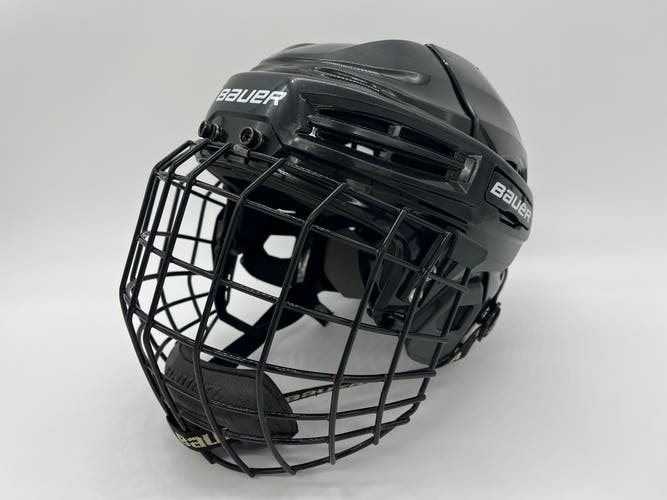LARGE Black Bauer IMS5.0 Ice Hockey Helmet with Cage FM2000 M NO CHIN STRAP