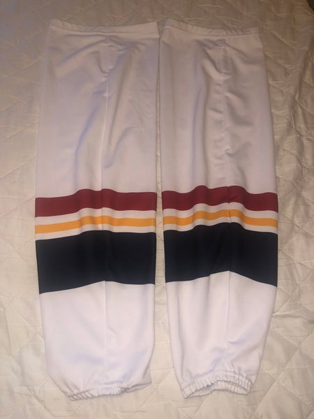 GAME WORN SIZE 32 ALLEN AMERICANS CAPTAIN MARVEL HOCKEY SOCKS