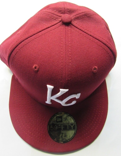 MLB Kansas City Royals New Era 59FIFTY Fitted Maroon/White KC Baseball Hat 7 5/8