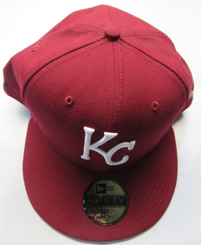 MLB Kansas City Royals New Era 59FIFTY Fitted Maroon/White KC Baseball Hat 814