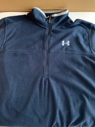 Under Armour Mens Half Zip Pullover Fleece XL Navy