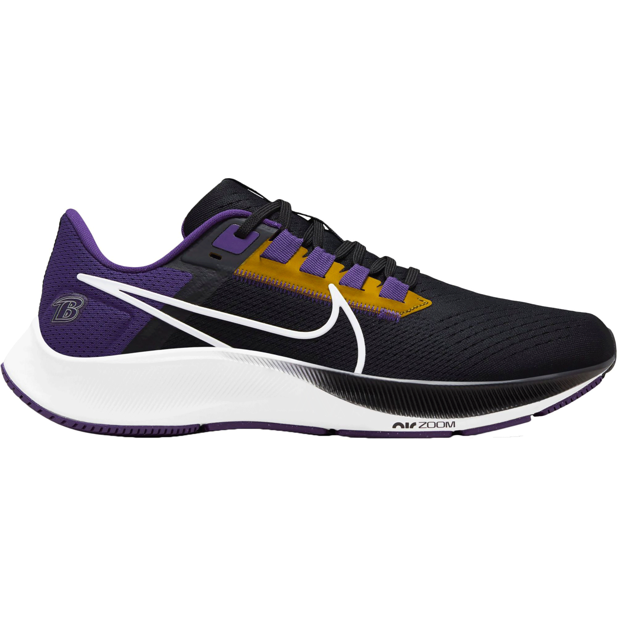 New Baltimore Ravens Nike Zoom Pegasus 38 Running Training Shoes Men's Size  13