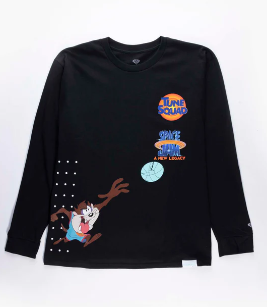 Diamond Supply X Space Jam Chicago Bulls Shirt Men's M NBA Black Looney  Tunes