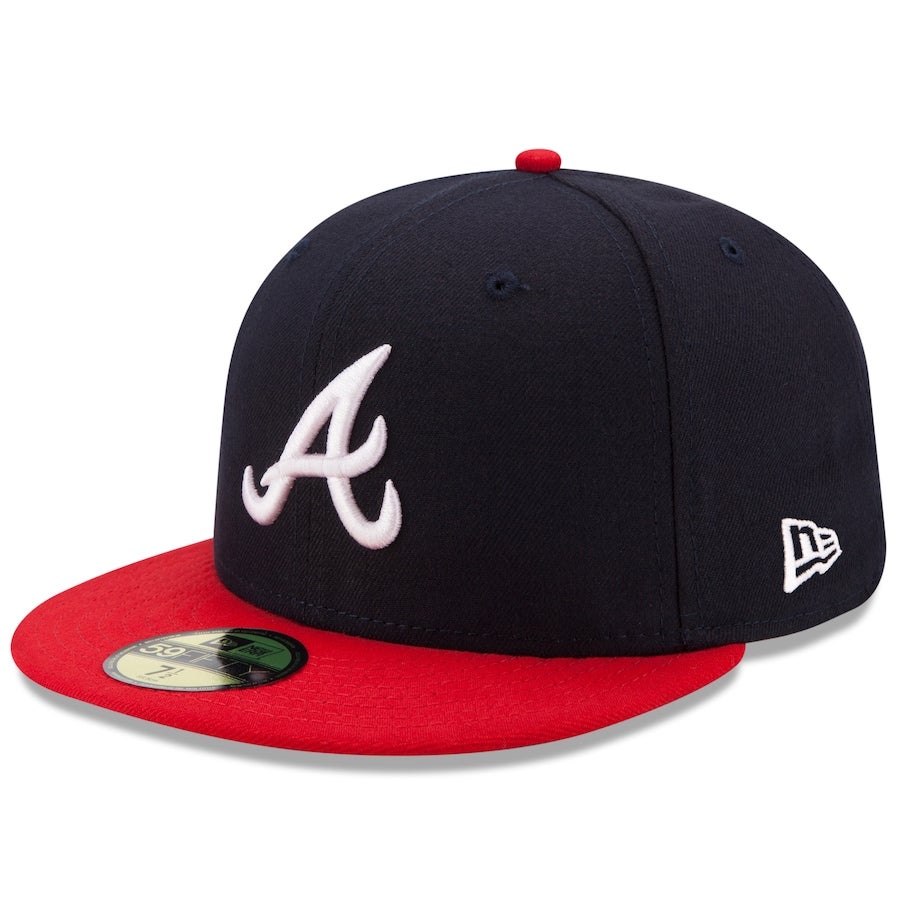 Men's Atlanta Braves New Era Navy/Red Home Authentic Collection On-Field  59FIFTY Fitted Hat