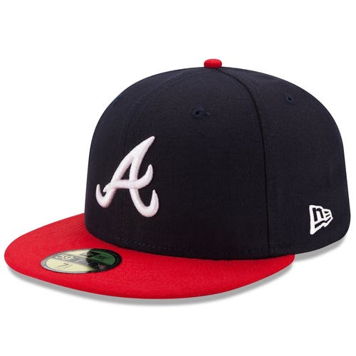 Atlanta Braves New Era Home Authentic Collection On-Field 59FIFTY - Fitted Hat - Navy/Red