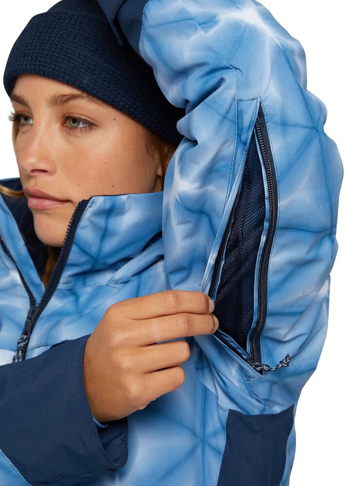 Burton Lelah Snowboard Jacket Womens X-Large Blue Dailola Shibori