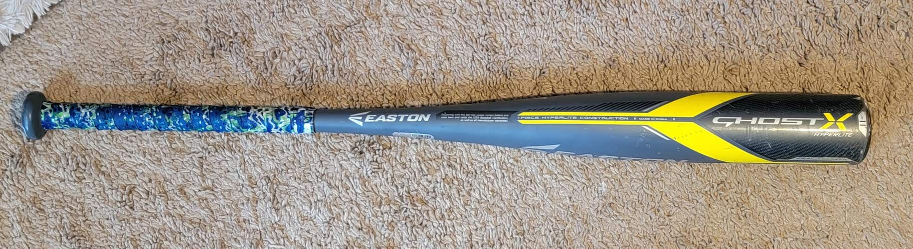 Used 2019 Easton Alloy Ghost X Hyperlite Bat (-11) 19 oz 30"