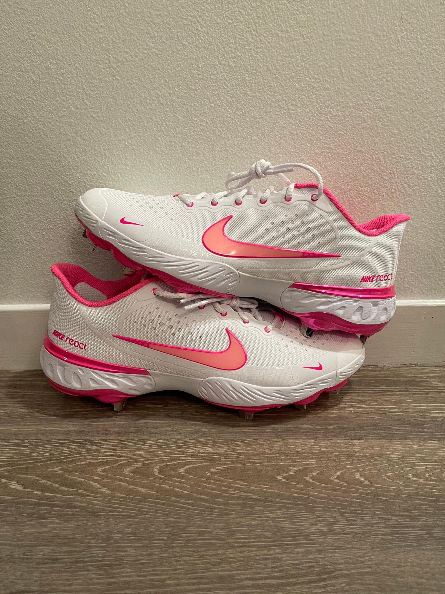 Nike Alpha Huarache 3 Elite Low Mothers Day White/Pink Mens Size 14  DA1676-101