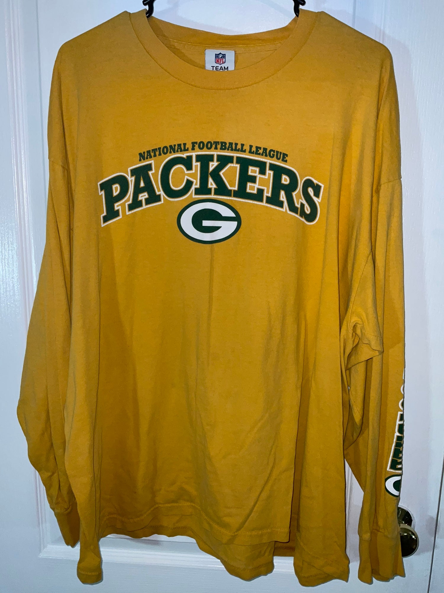 Green Bay Packers NFL Team Apparel T-Shirt Size 2XL Double Sided Graphic  RARE