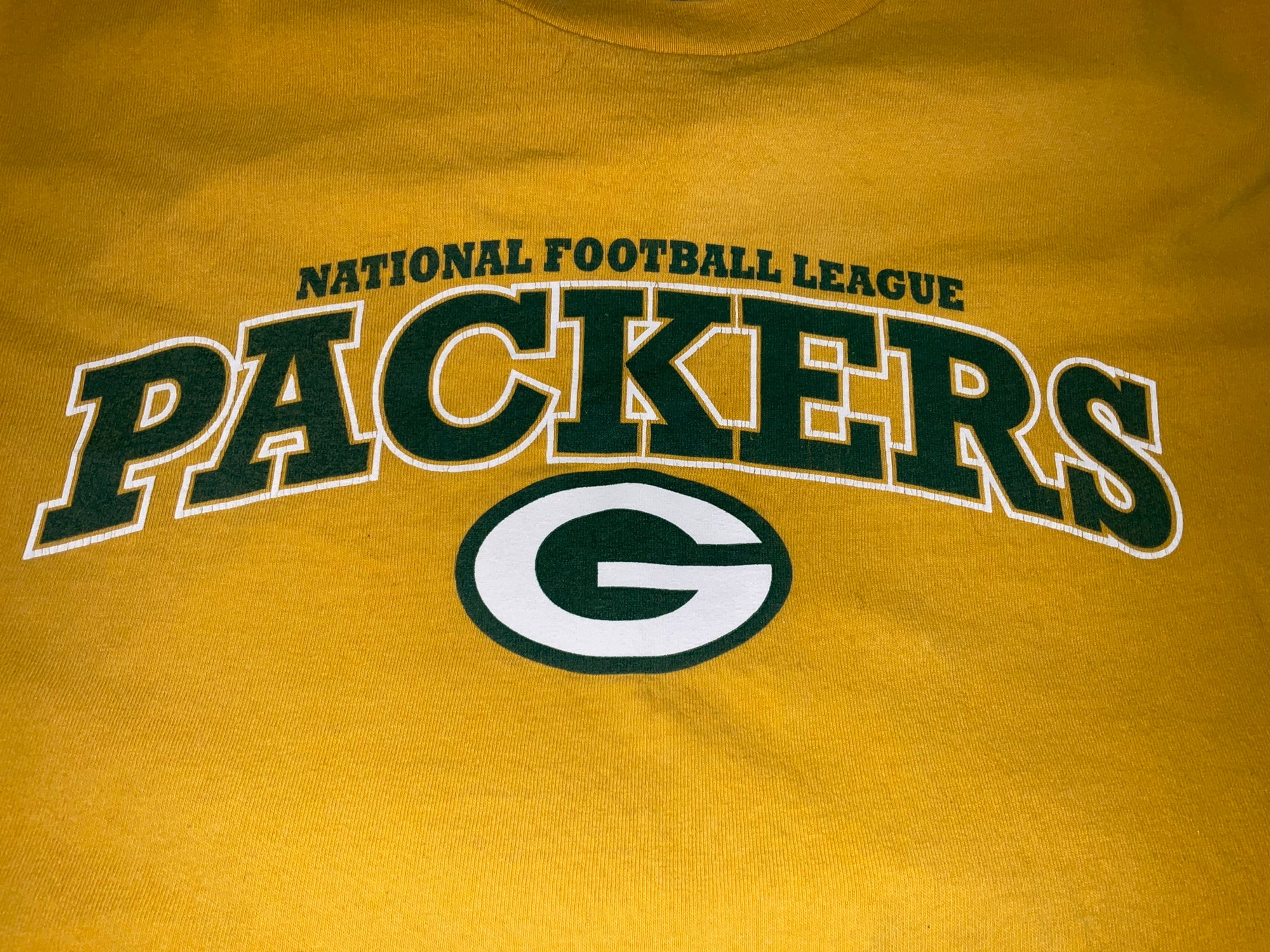 Green Bay Packers NFL Team Apparel T-Shirt Size 2XL Double Sided Graphic  RARE