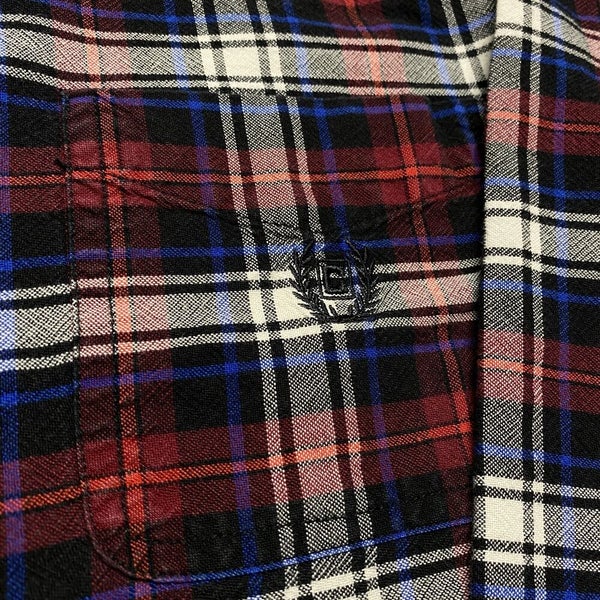 Adult Flannel Shirt - Red White Navy Blue