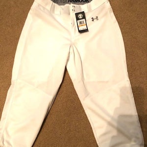 White Youth Kid's New Small Under Armour Game Pants