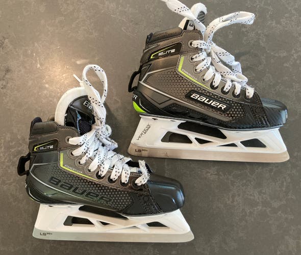 Junior Used Bauer Elite Hockey Goalie Skates Regular Width Size 3