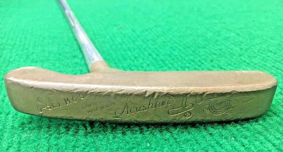 Acushnet BullsEye Offset M65 John Reuter Jr Putter RH ~35" /Leather Grip /mm2640