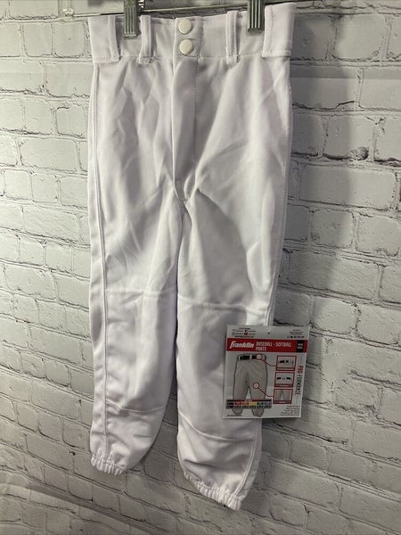 Franklin Deluxe Youth Baseball-Softball Pants Size Large White Unisex New