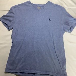 Mens Polo Ralph Lauren V-Neck T-Shirt Baby Baby Blue Size Small