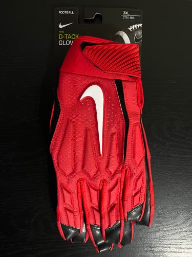 Nike Football D-Tack Defensive Tackle 6.0 Gloves Red Mens Size 3XL CK2926-636