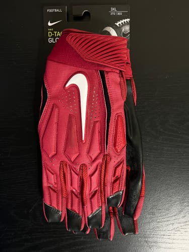 Nike D-Tack 6.0 Lineman Football Gloves Maroon Red Mens Size 3XL CK2926-661