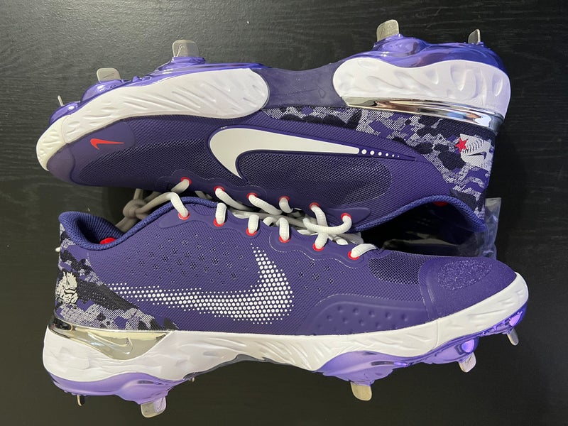 Purple Zebra Nike Alpha Huarache Elite 3 Mid Cleats 8.5