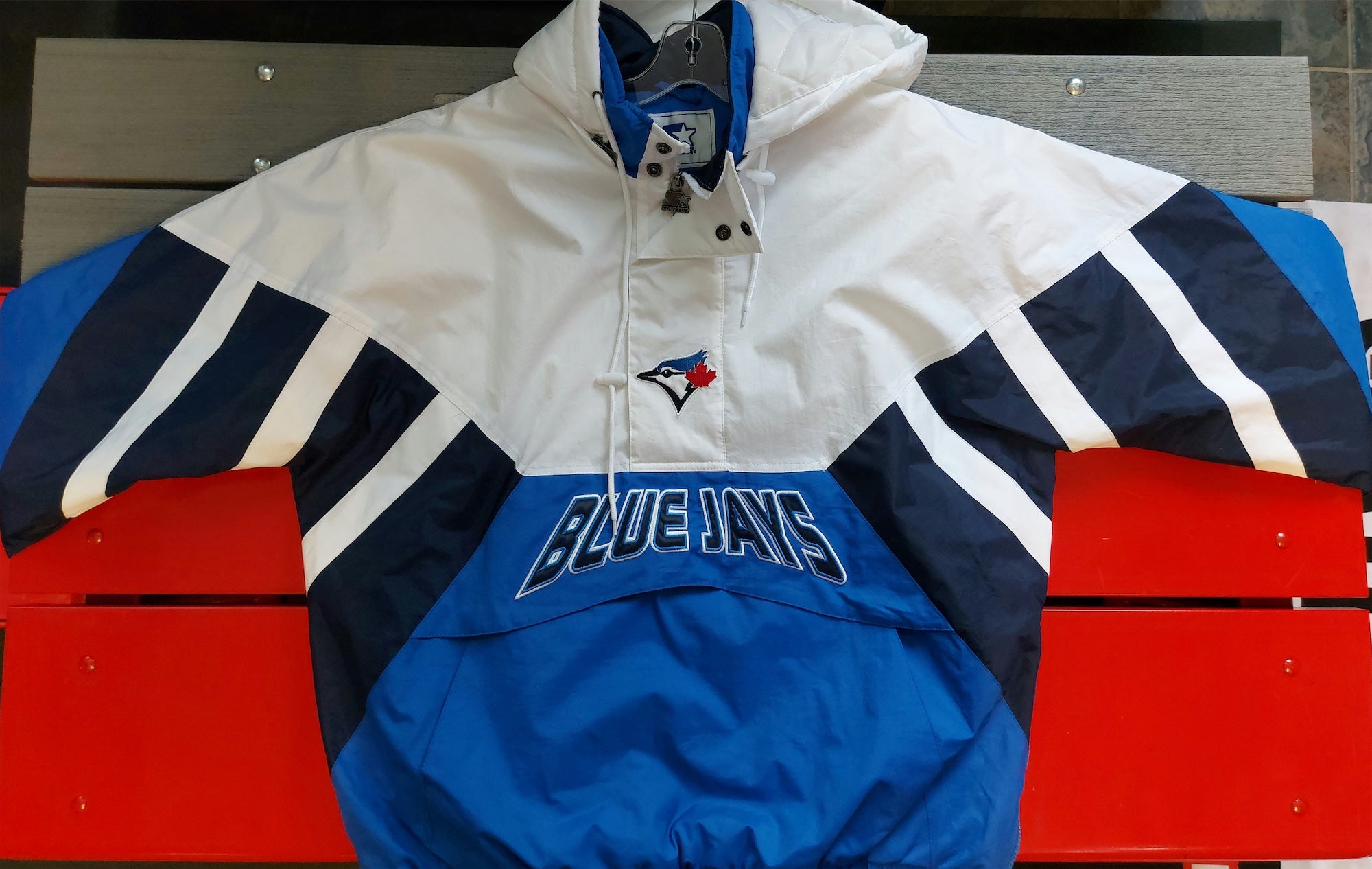 Starter Mens Toronto Blue Jays Raincoat, Blue, Large