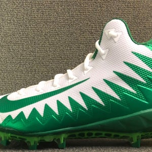 Nike Alpha Menace Pro Mid Football Cleats White Green 871451-134 Men's size 11.5