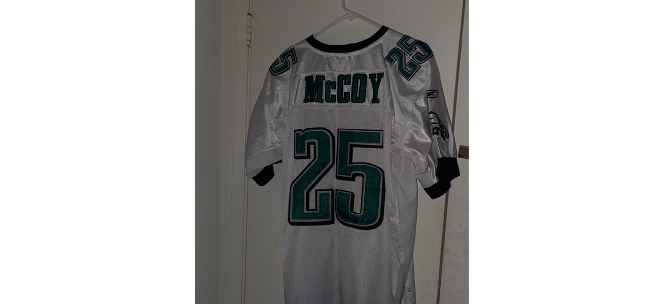 LeSean McCoy Signed 32x37 Custom Framed Eagles Jersey Display (JSA)