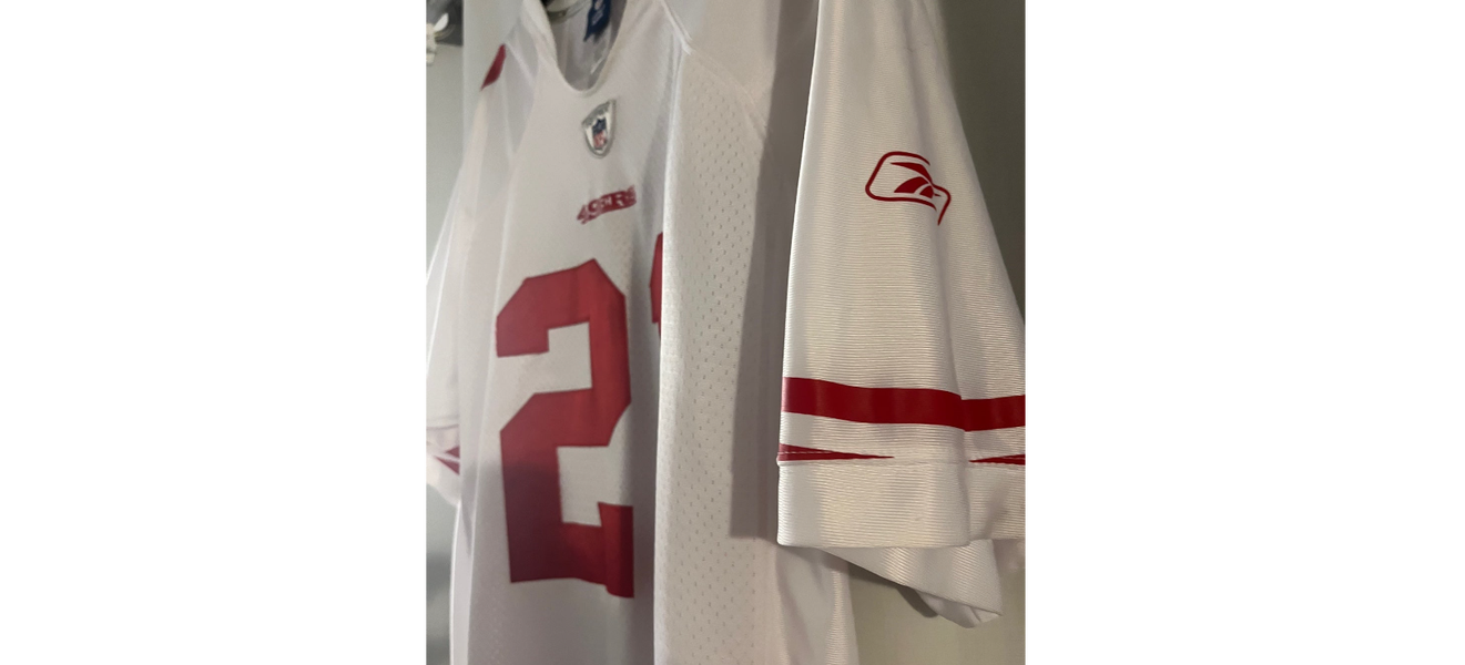 Frank Gore 49ers Stitched White Reebok Jersey Medium