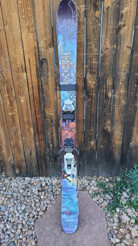 Used Kid's Atomic Powder Bent Chetler Skis With Bindings Max Din 10