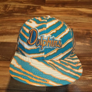 Vintage Miami Dolphins NFL Zubaz Sports AJD Football Hat Cap Vtg Sports Snapback