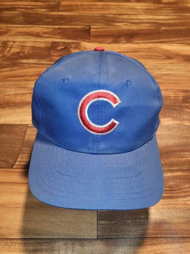 Vintage Chicago Cubs MLB Baseball Sports Plain Logo Twill Hat Cap Vtg Snapback