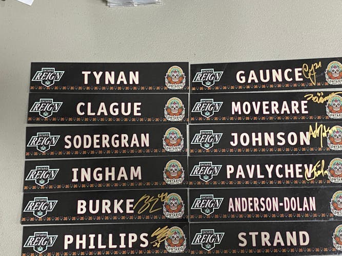 Ontario Reign Locker Room Nameplates Day of the Dead 3108