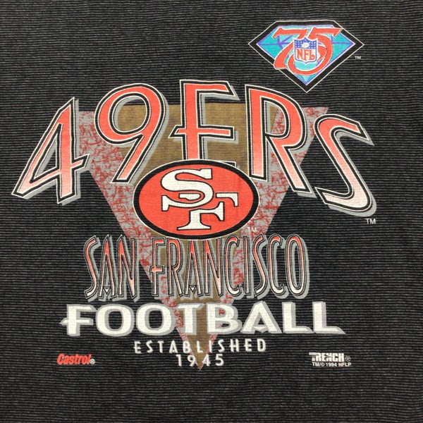 Vintage 80s San Francisco 49ers T-Shirt L Deadstock NFL Football Trench