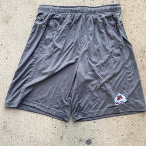 New Colorado Avalanche Player Issued Fanatics Grey Workout Shorts M, LG, XL