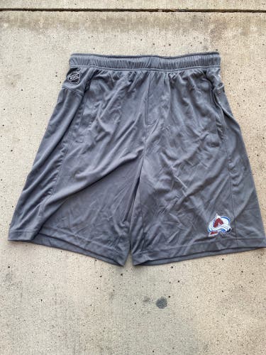 New Colorado Avalanche Player Issued Fanatics Grey Workout Shorts M, LG, XL