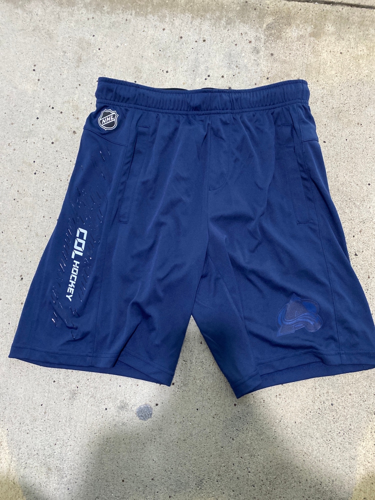 New Colorado Avalanche Player Issued Fanatics Blue  Workout Shorts M, LG