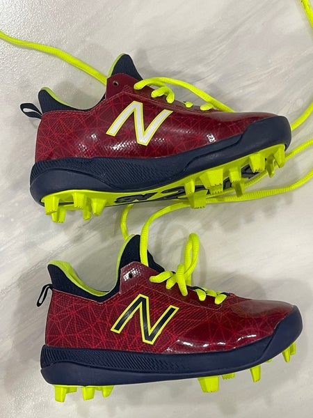 New Balance Lindor Elite Boy's Low TPU Molded Baseball Cleats - Red