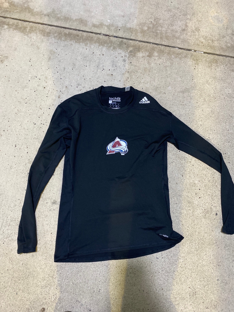 Black Adidas Tech fit Colorado Avalanche Long Sleeve Compression Shirt XL Or 2XL