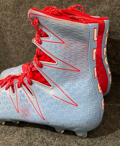 Under Armour Clutch Highlight High Top Football Cleats 13 Blue Orange Men main image 2