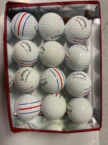 Dozen Callaway triple track chrome soft golf balls (near mint)