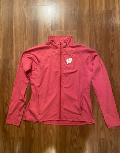 New Wisconsin Badgers Women’s Athletic Fit Full-Zip Pullover Medium