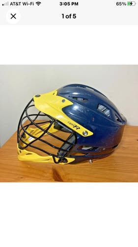 Cascade CPX-R Lacrosse Helmet Navy Yellow One Size FIts Most