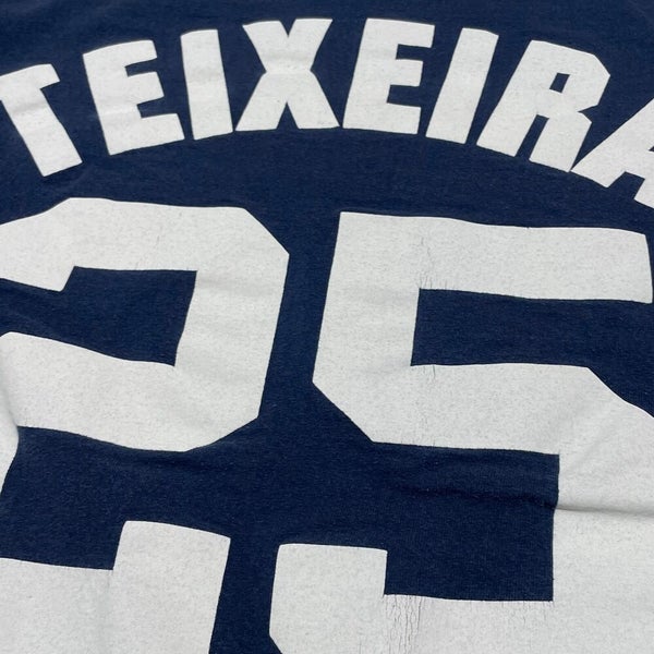 Mark Teixeira New York Yankees T Shirt Men Small Adult Blue MLB Baseball 25