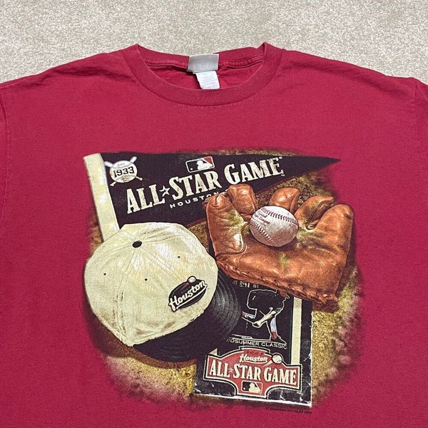 MLB All Star Game Shirt Men Large Adult Red Houston Astros Baseball Vintage USA