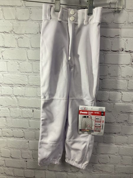 Franklin Deluxe Youth Baseball-Softball Pants Size Large White Unisex New